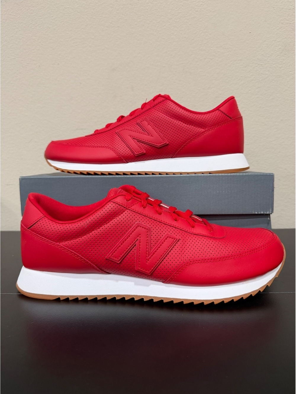 Size 13 - New Balance 501 Leather “Scarlet Gum”